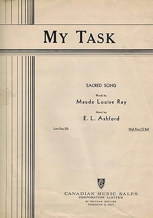 My Task - Sacred Song Vintage Sheet Music