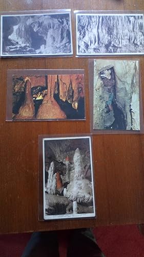 English caving scenes (4 photo-postcards)