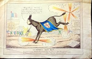 Sir John Key MP & Abolitionist. Political Caricature. "Luminous Don-Key" hand-coloured "Political...