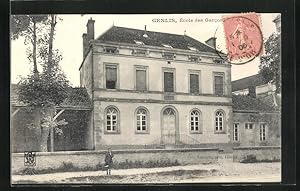 Carte postale Genlis, École des Garcons