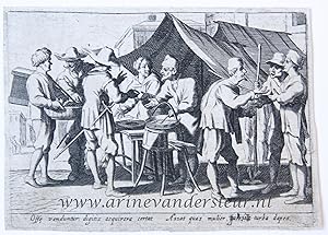 [Antique print, etching] The seller of snacks, published ca. 1650, 1 p.