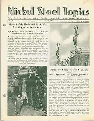 Nickel Alloy Steel Industry, Nickel Steel Topics, August 1937, News and Reports, Heavy Manufactur...