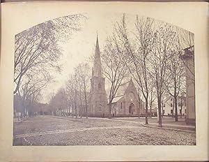 c. 1865 Oversize Albumen Photograph First Reformed Church Schenectady, NY Stockade
