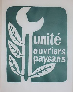 "UNITÉ OUVRIERS PAYSANS / MAI 68" / Affichette entoilée / Reproduction limitée Edition TCHOU / Im...