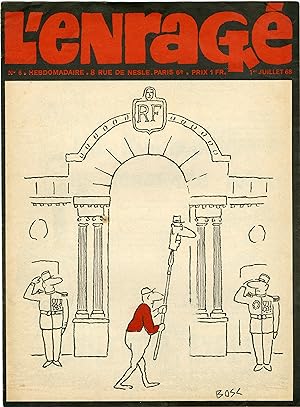 "L'Enragé n° 6 (1/7/1968)" Couverture recto de BOSC et verso de TOPOR