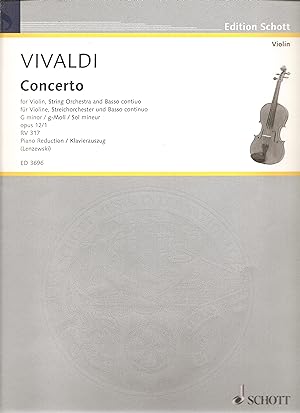Vivaldi: Concerto in G Minor, Opus 12, No. 1 (RV 317) for Violin and Piano