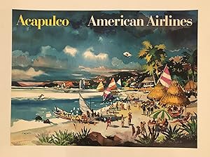 ACAPULCO. American Airlines. (Original Vintage Travel Poster)