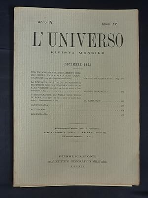 L'UNIVERSO RIVISTA MENSILE Anno IV Num. 12 DICEMBRE 1923