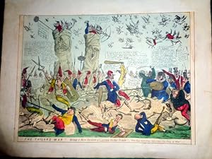 The Tailors War. Being a New System of Cutting In The Trade. 1834. Hand Coloured Litho engraving.