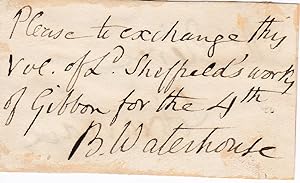 Benjamin Waterhouse Autograph Note Signed