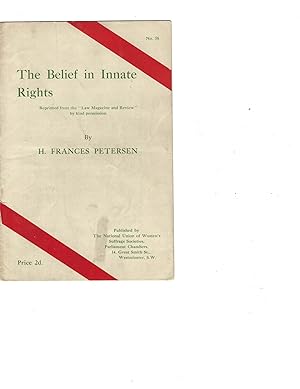 Very Rare Pamphlet Defending Innate Rights and Women's Suffrage