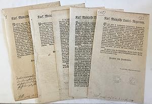 Four 18th century decrees for Mainz School of Midwifery