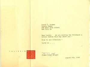 Frank Lloyd Wright Sends his Architectural Drawings