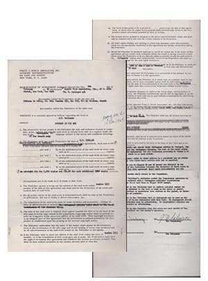 J.D. Salinger Signed Contract to publish "The Catcher in the Rye"