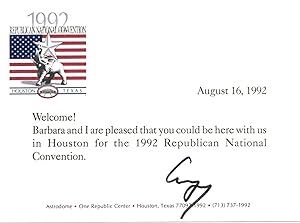 George Bush Signed Welcome to the Republican National Convention