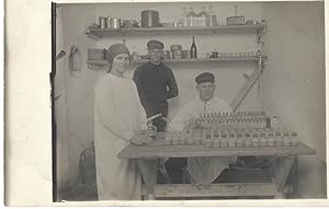 Original photograph of a Early Laboratory with Female Technician, c. 1910