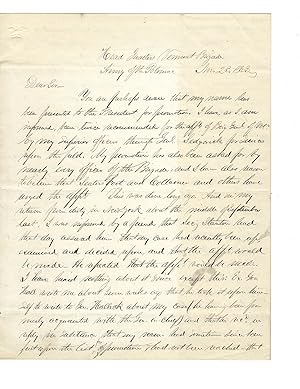 Civil War Letter by Medal of Honor Winner Lewis A. Grant Asks for His Promotion to Brigadier Gene...