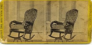 Stereoview of The Chair where Lincoln Sat at the Time of His Assassination