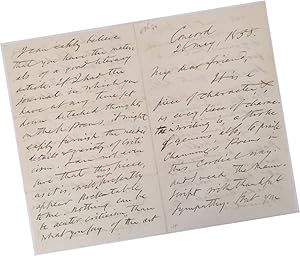 Exceptional Literary Letter by Ralph Waldo Emerson to a Female Literary Critic Regarding the Atla...