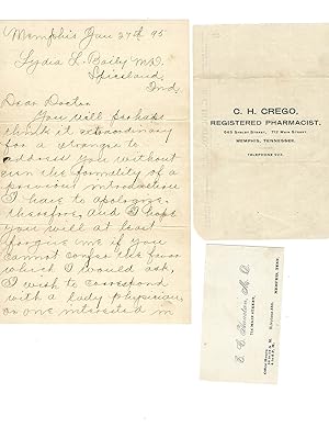 Letter to a Woman Doctor Inquiring About Marriage Prospects, 1895 "I wish to correspond with a la...