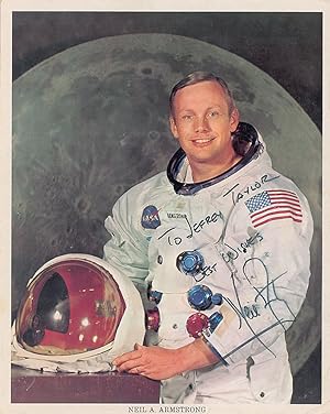 Neil Armstrong Inscribed Signed Photo in Space suit