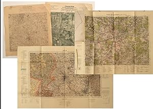 Collection of 10 German-made WWII-era maps of cities and Factories