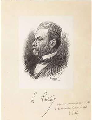 Very Large Louis Pasteur Inscribed Portrait