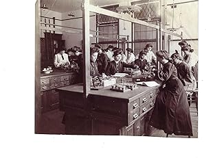 Original Photograph of Female Students Studying Electricity 1905