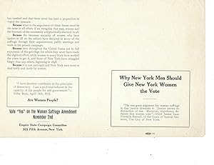Pro-suffrage pamphlet, Why New York Men Should Give Women the Vote, 1915