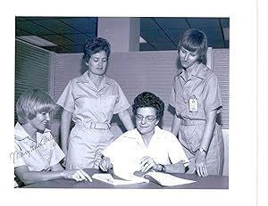 Signed photo of woman engineers at NASA, 1960s