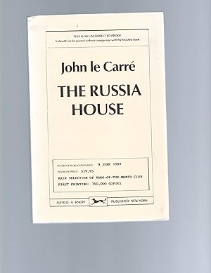 Signed Advanced Reading Copy of John le Carre's The Russia House