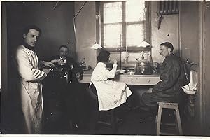Woman Lab Technician Works Alongside Men, c. 1917