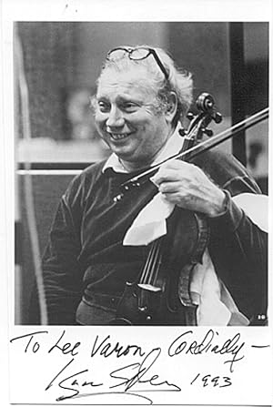 Isaac Stern Signed Photo with Violin