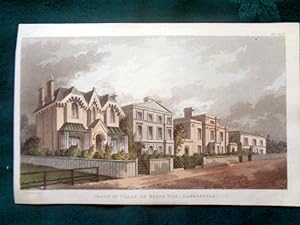Group of Villas on Herne Hill, Camberwell. 1825 hand coloured aquatint architectural/London. From...