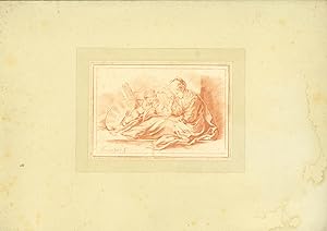 Mere de Deux Enfants (Mother with two infants) (engraving)