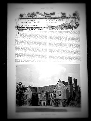 Pyrton Manor Watlington Oxon, a complete original article from 1914 Country Life Magazine.