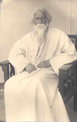 Photograph of Rabindranath Tagore. [With:] an Autograph Letter by Amiya Chakravarty