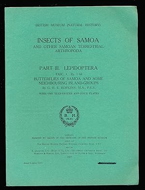 Insects of Samoa and Other Samoan Terrestrial Arthropoda, Part III. Lepidoptera, Fasc. 1 Butterfl...
