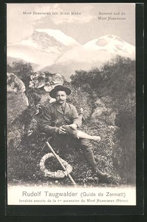 Ansichtskarte Invalider Bergführer Rudolf Taugwalder aus Zermatt