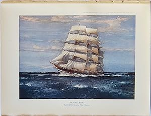 1938 Original Print Calcutter Jute Clipper Ship Slieve Roe