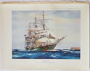 1938 Original Print Passenger & Emigrant Clipper Ship Aristides