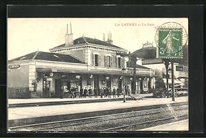 Carte postale Les Laumes, La Gare, vue partielle La Gare