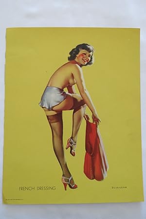 GIL ELVGREN VINTAGE 'FRENCH DRESSING' PIN-UP PHOTO LITHOGRAPH PRINT - 7.25" X 9.5"