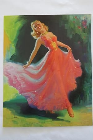 ART FRAHM VINTAGE PIN-UP LITHOGRAPH PRINT - STEPPING OUT - 8" X 10"