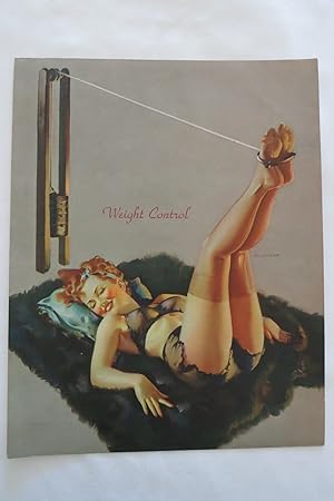 GIL ELVGREN VINTAGE 'weight control' PIN-UP PHOTO LITHOGRAPH PRINT - 7.25" X 9.5"