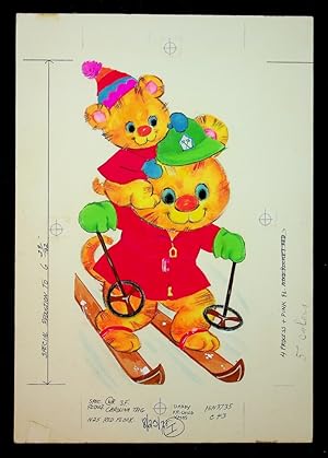 [original art, christmas] Norcross Greeting Card original artwork "Daddy Fr. Child XMAS" number 1...