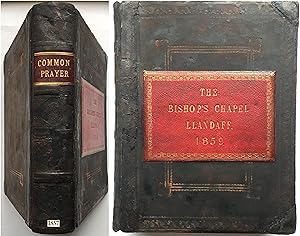 PRAYER BOOK from Bishop's Chapel, Llandaff Cathedral 1859 Red Leather Panel on Front