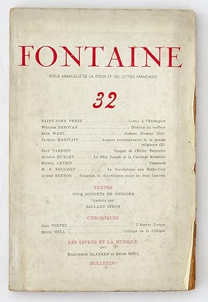 Fontaine: Revue Mensuelle de la Poésie et des Lettres Françaises, No. 32
