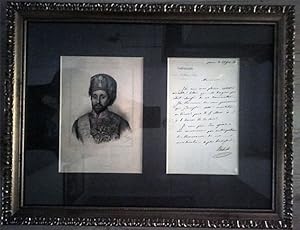 [FATHER OF THE OTTOMAN REFORM / TANZIMAT] Autograph letter signed 'Rechid' with his original engr...