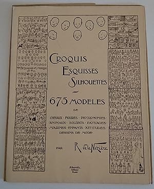 Croquis, Esquisses, Silhouettes. 675 modèles de chevaux - figures - physionomies -animaux - solda...